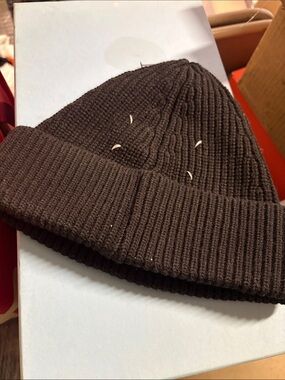 Maison Martin Margiela Black Ribbed Cuff Beanie